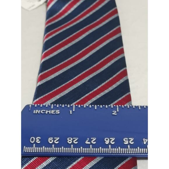 NWT Banana Republic Nautical Blue Wine Gray Diagonal Striped Tie 2 And 1/4 In... - Picture 8 of 9